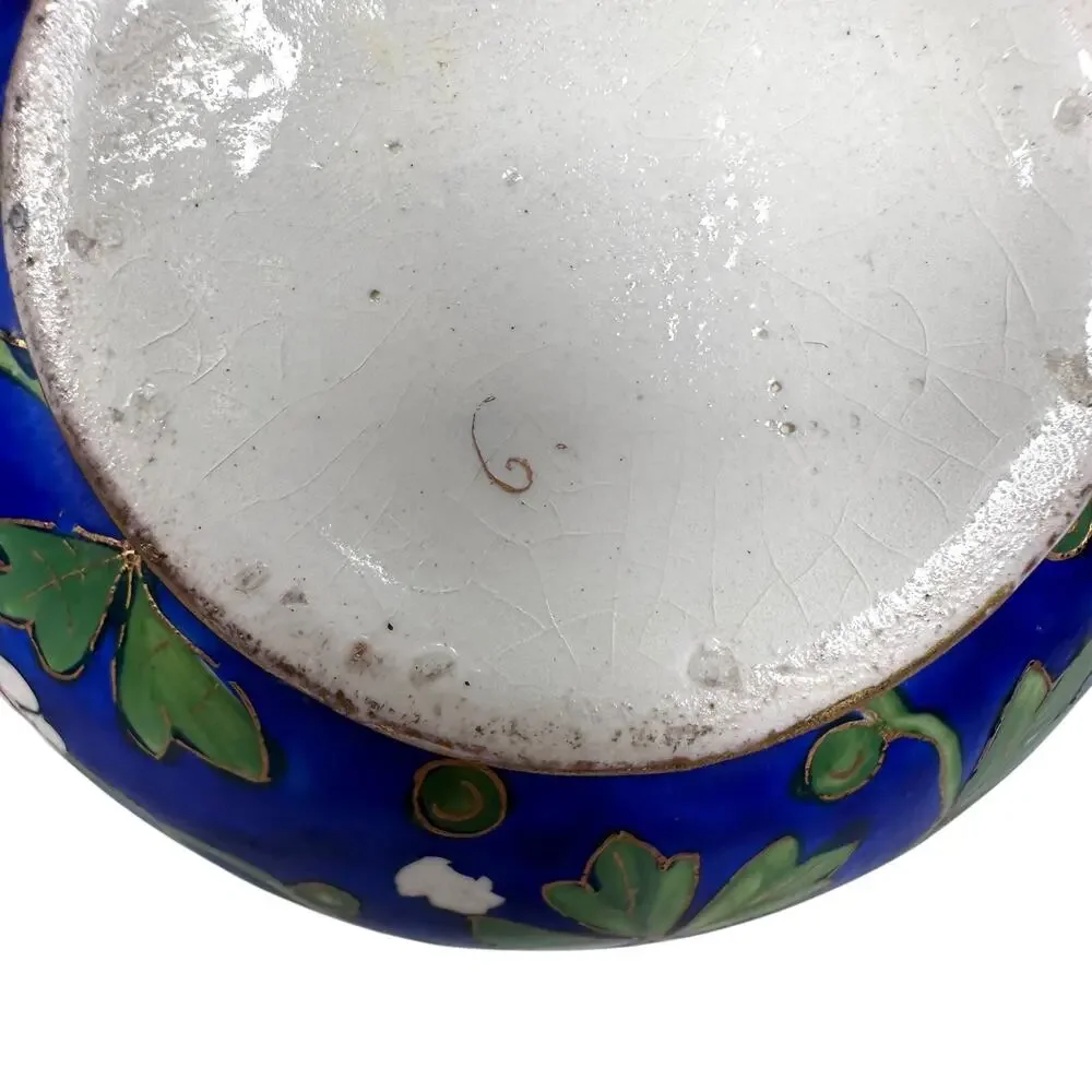 Antique Asian Moriage Slipware Ceramic‎ Vase 7